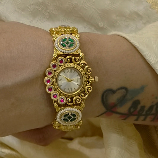 Dipti antique gold watch
