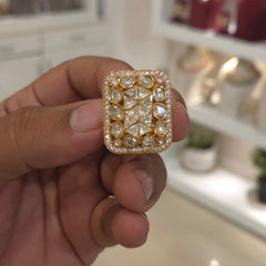 Mini moissanite polki ring