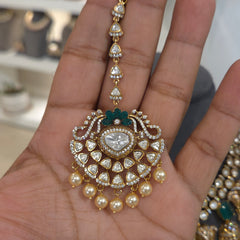Shree gane moissanite polki set