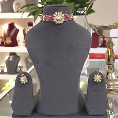 Sumona Mossanite Polki choker set