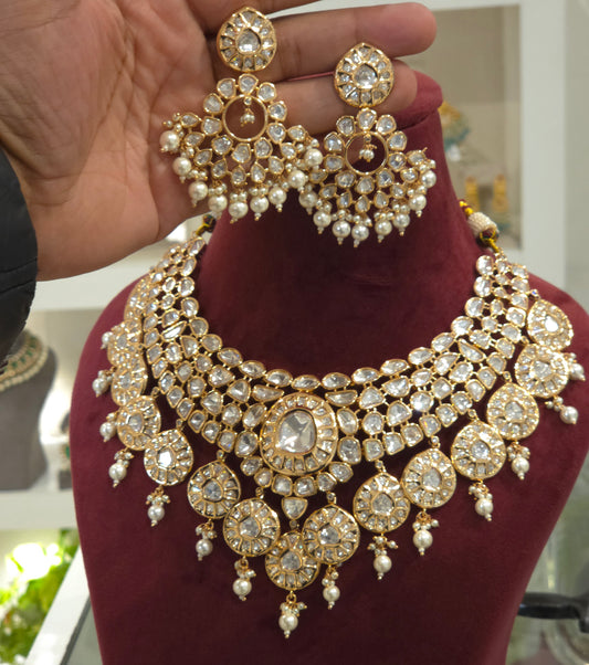 Aarohi Polki Neckline Set