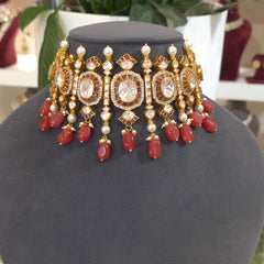 Padma handsetted moissanite polki choker
