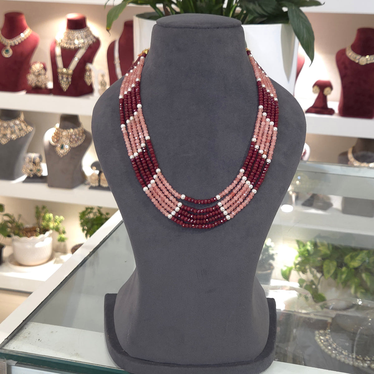 Ruby and pink strand