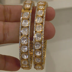 Rebecca hand set moissanite polki bangles