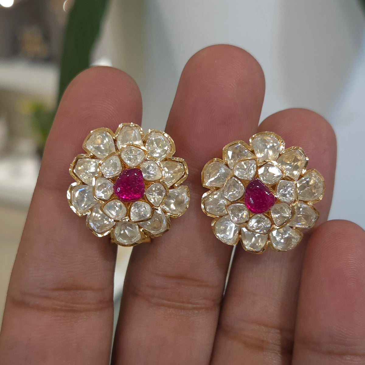Smitha moissanite polki studs