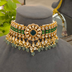 Heena moissanite polki choker set