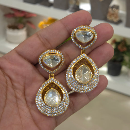 Bella moissanite poki earrings