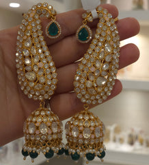 Hezal moissanite polki karnfhool earrings