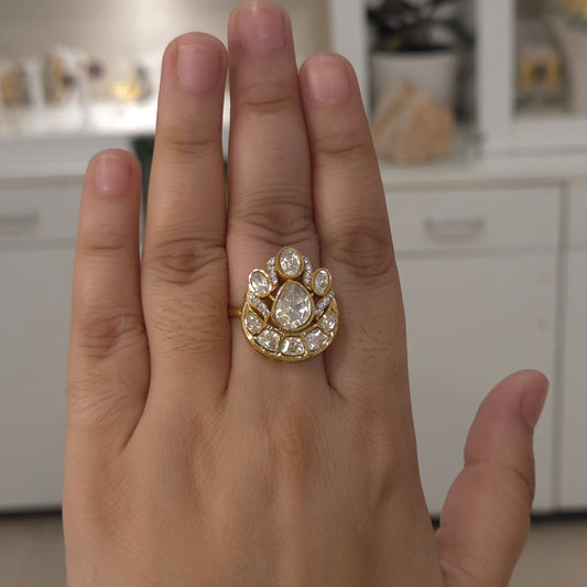 Nikki moissanite polki ring