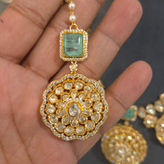 Mukta moissanite polki set