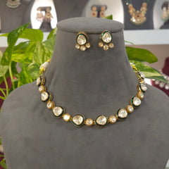 Moissanite polki neckline set