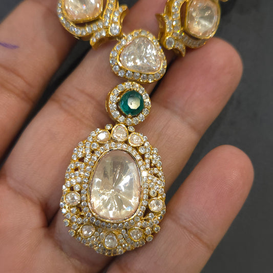 Meenali  Mossonite polki set