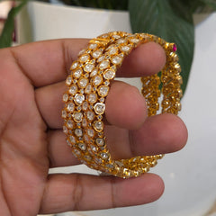 Vishu moissanite polki bangles