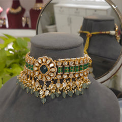 Heena moissanite polki choker set