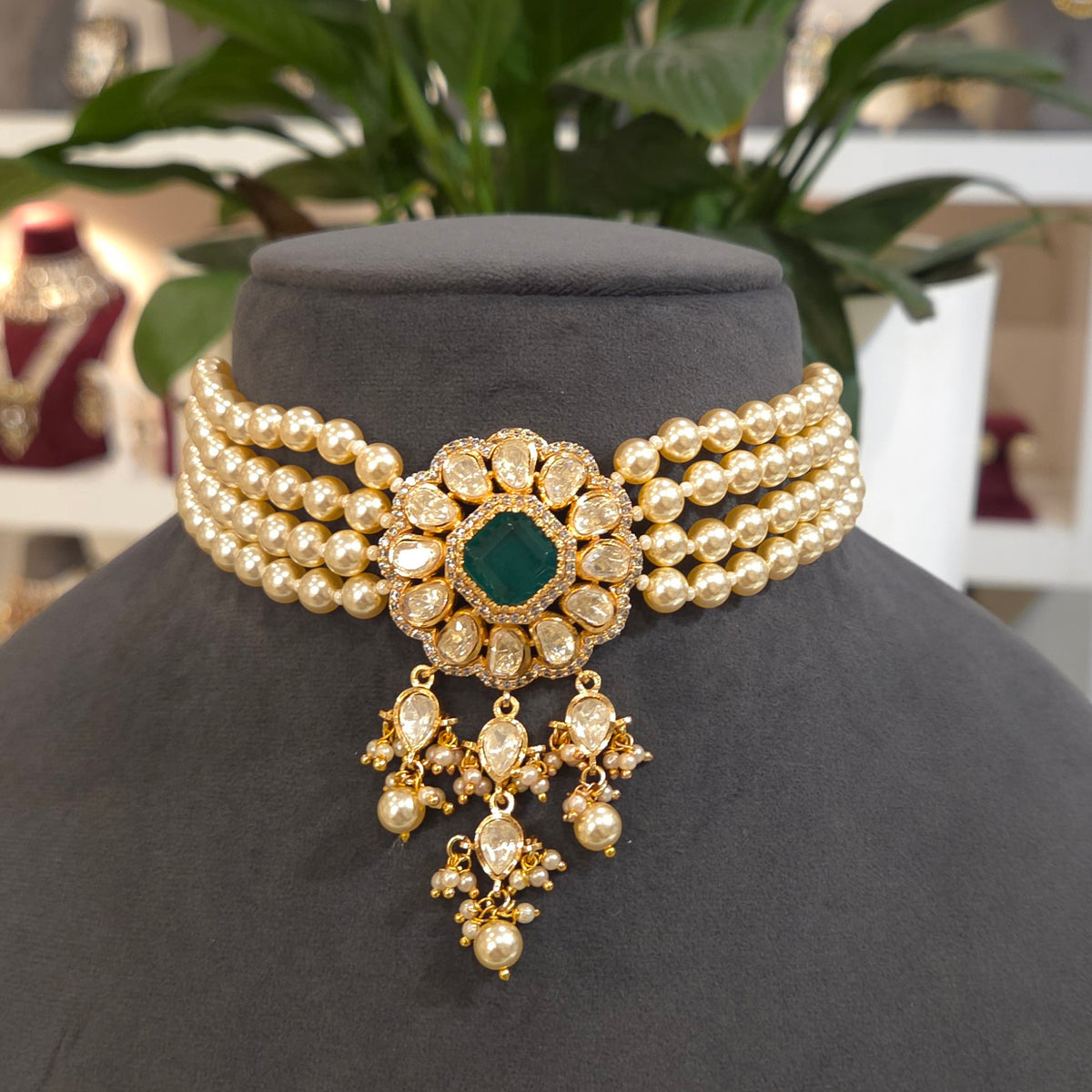 Raaga moissanite polki choker set