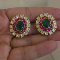 Maya moissanite polki studs