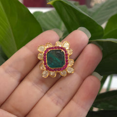 Hemanshi moissanite polki ring