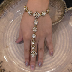 Ansha Moissanite polki Hathphool