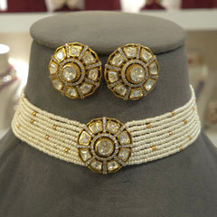 Veena moissanite polki choker