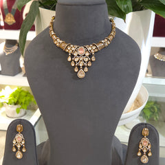 Sanjh polki necklace set