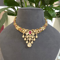 Sanjh polki necklace set