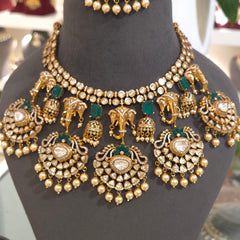 Shree gane moissanite polki set