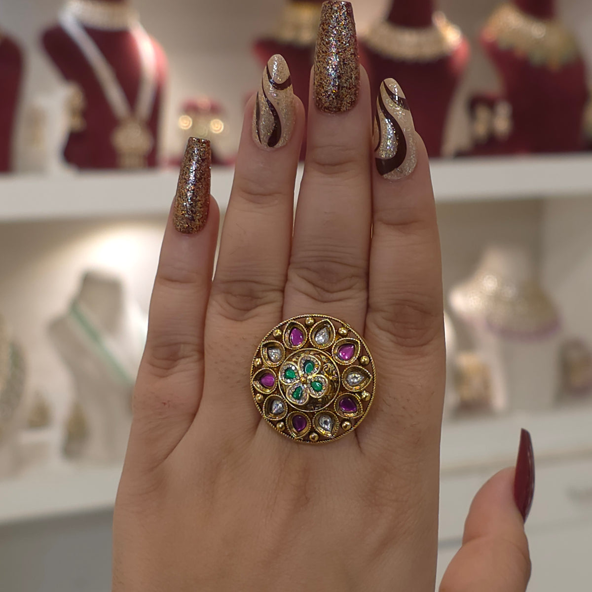 Savitha golden sroski ring