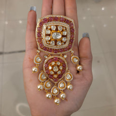 Nargis moissanite polki brooch
