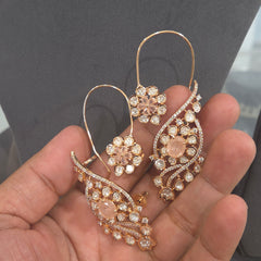 Sairah silver foil polki set