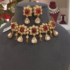 Shina moissanite polki choker set