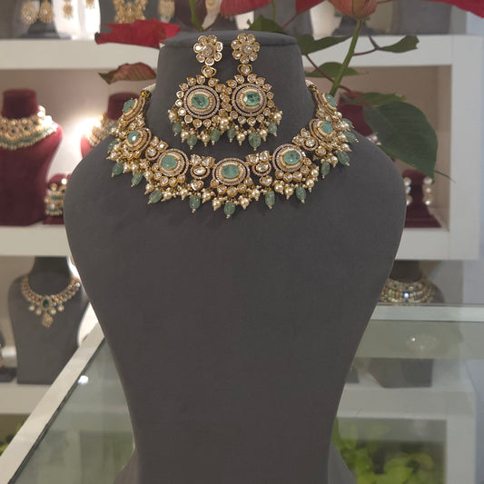 Rohini silver foil polki set