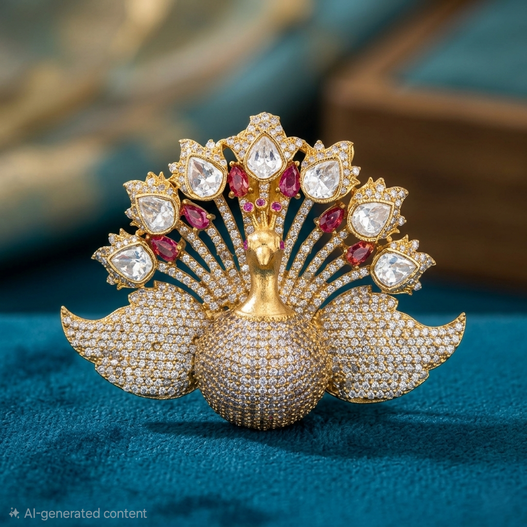 Peacock Ad brooch