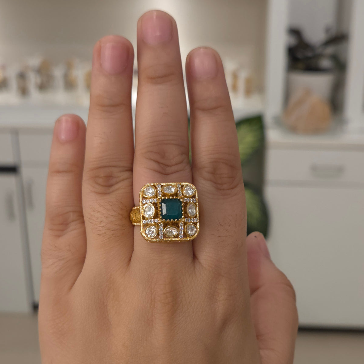 Riya moissanite polki ring