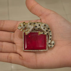 Jaguar doublet brooch