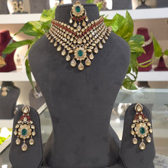Anuvanshika Mossanite Polki bridal set
