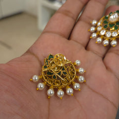 Zeenat moissanite polki studs with screwback