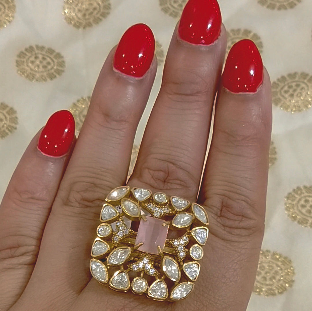 Vidhi moissanite polki ring