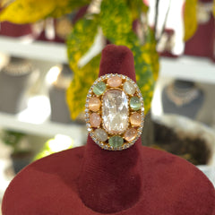 Gili moissanite polki ring