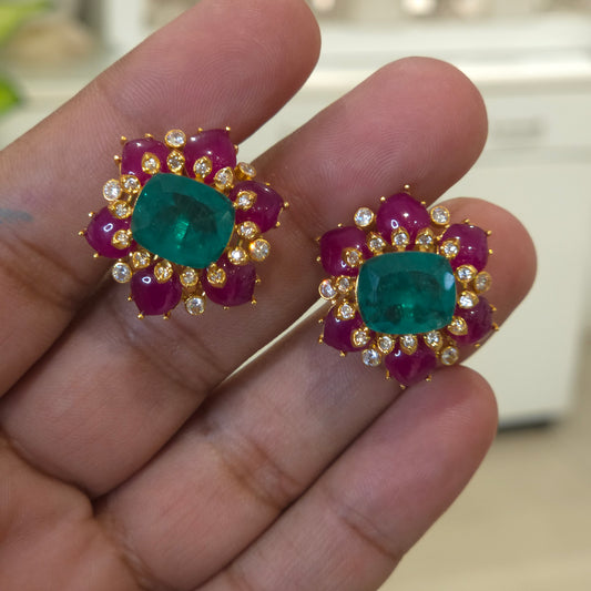 Dilshaan moissanite polki and doublets studs