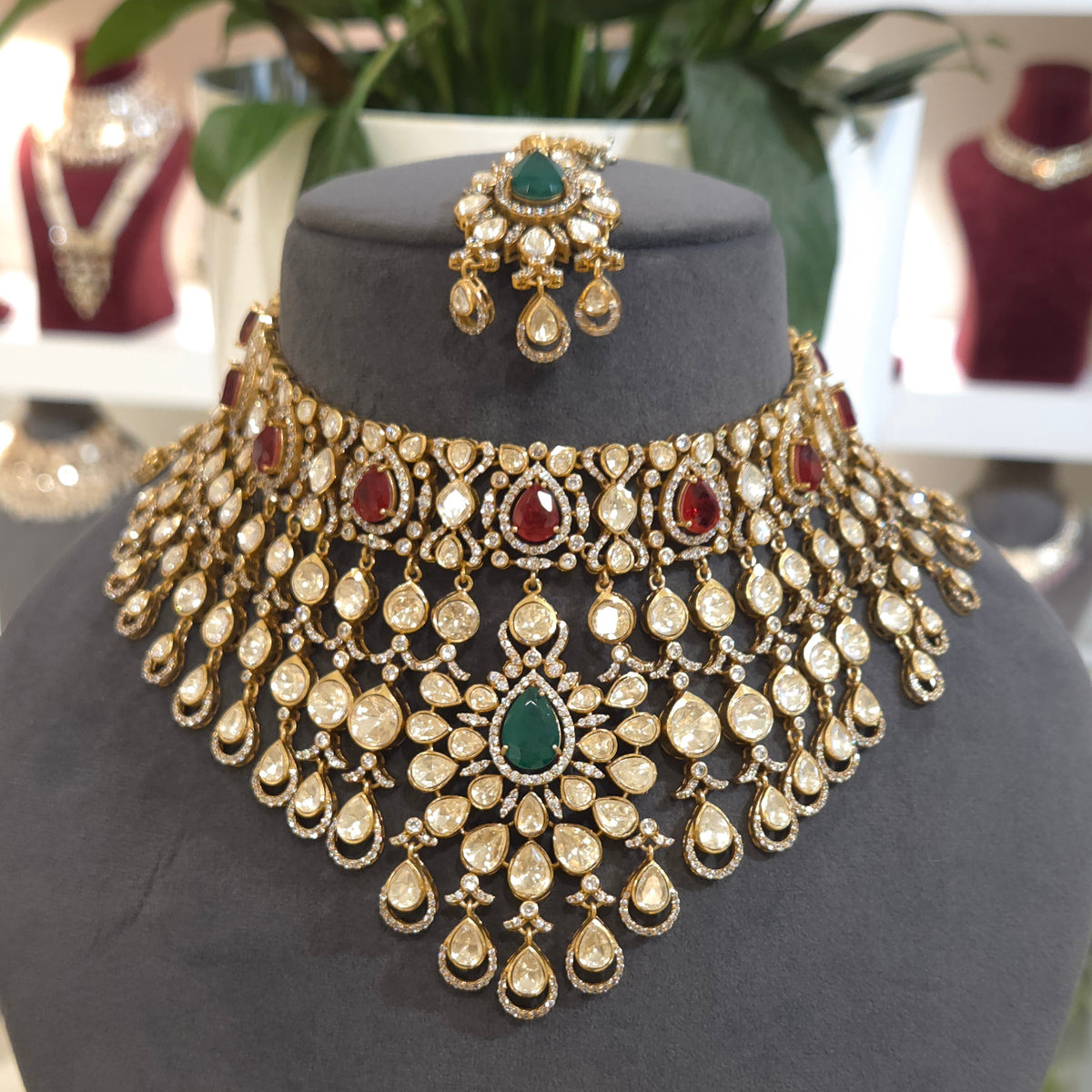 Mehak moissanite polki set .