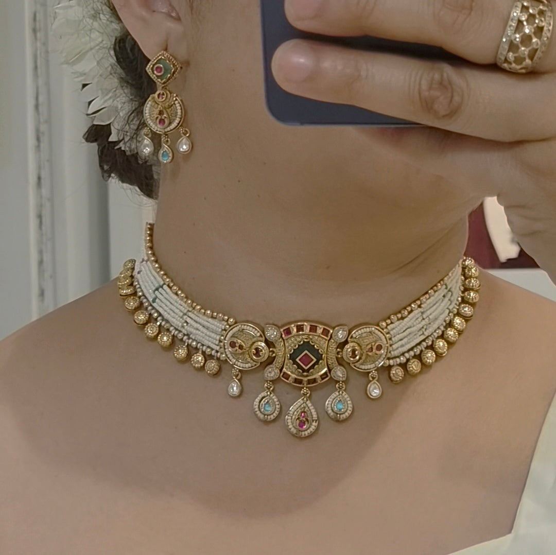 Arushi Antique Choker Necklece Set