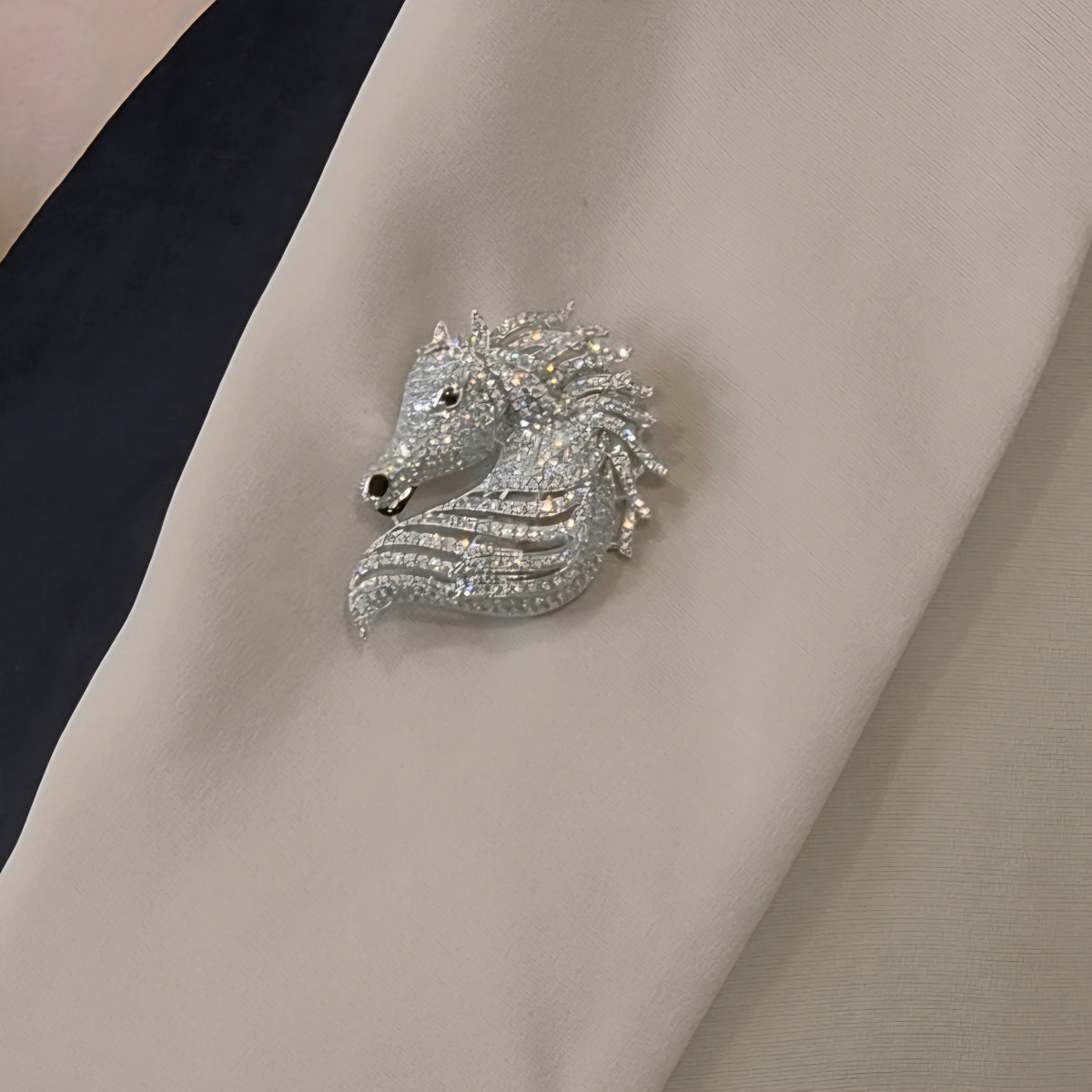 Stallion cz brooch