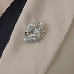 Stallion cz brooch