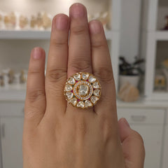 Manu moissanite polki ring