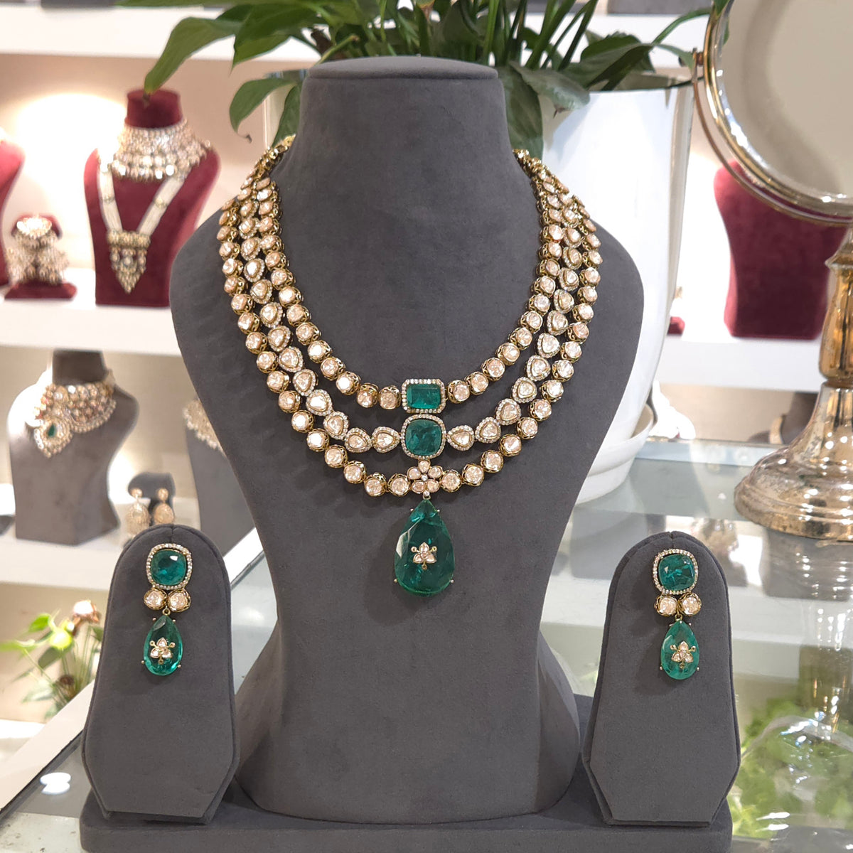Rajshree moissanite polki set