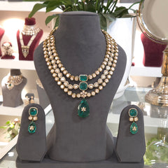 Rajshree moissanite polki set