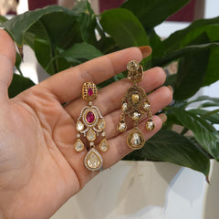 Sanjh polki necklace set