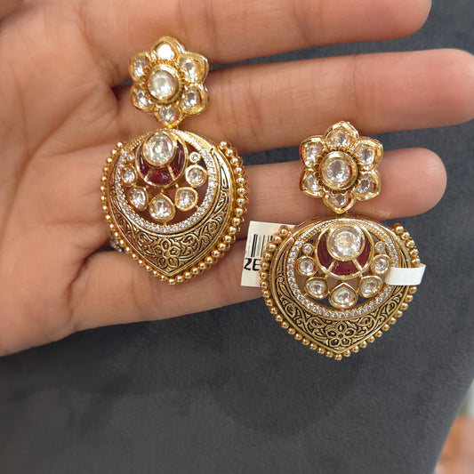 Matha antique polki earrings