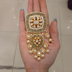 Nargis moissanite polki brooch