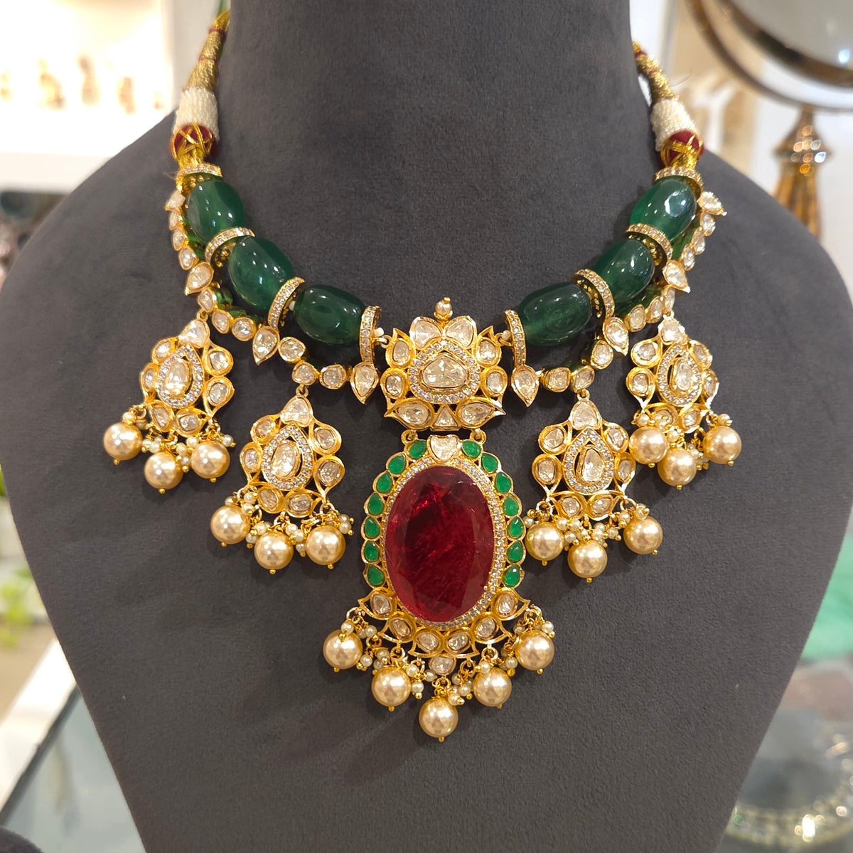 Jayanthi moissanite polki set